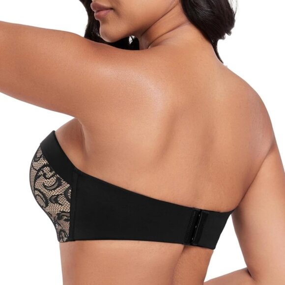 3/$20 Amazon Strapless Push Up Bra Non Slip Lace 34B - Picture 2 of 13
